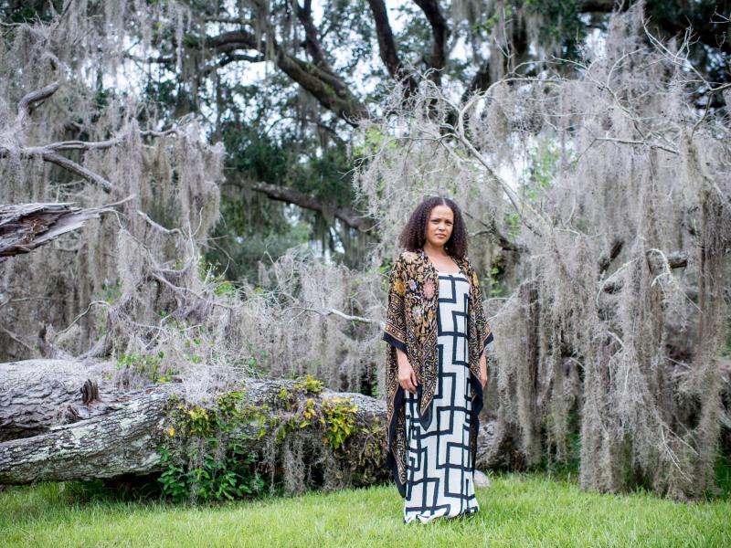 Jesmyn Ward poses for a portrait near DeLisle Bayou in DeLisle, Miss. Ward, 40, has chosen to return to DeLisle and raise her children there, despite her profound ambivalence about what the town represents. Jesmyn Ward poses for a portrait near DeLisle Bayou in DeLisle, Miss. Ward, 40, has chosen to return to DeLisle and raise her children there, despite her profound ambivalence about what the town represents.