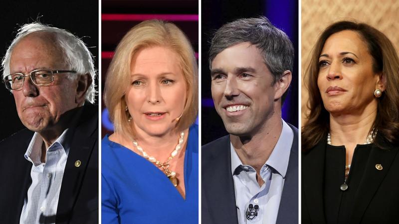 Possible Democratic presidential candidates for the 2020 race include Vermont Sen. Bernie Sanders (left), New York Sen. Kirsten Gillibrand, Texas Rep. Beto O'Rourke and California Sen. Kamala Harris. Possible Democratic presidential candidates for the 2020 race include Vermont Sen. Bernie Sanders (left), New York Sen. Kirsten Gillibrand, Texas Rep. Beto O'Rourke and California Sen. Kamala Harris.