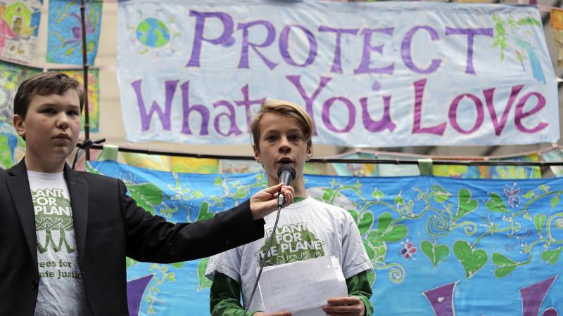 The climate change lawsuit inspired this rally in Seattle, along with ones in Portland and Eugene, Ore. The climate change lawsuit inspired this rally in Seattle, along with ones in Portland and Eugene, Ore.