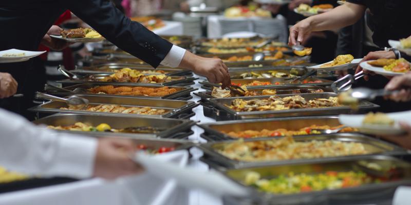 In one study, people who were in a buffet line served themselves a lot more of an unhealthful pasta dish if they were next to or behind a person perceived to be overweight. In one study, people who were in a buffet line served themselves a lot more of an unhealthful pasta dish if they were next to or behind a person perceived to be overweight.