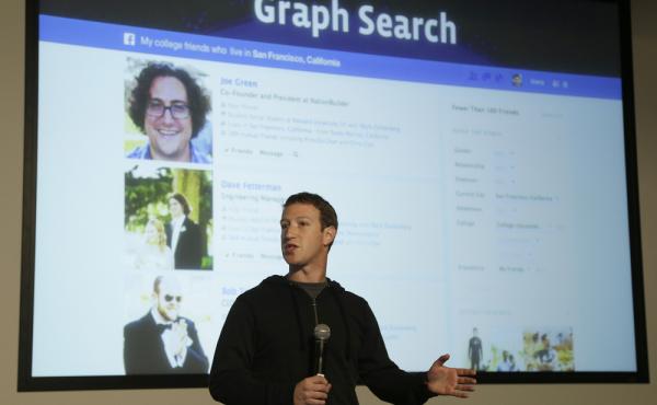 Facebook CEO Mark Zuckerberg speaks at Facebook headquarters in Menlo Park, Calif., on Tuesday. Facebook CEO Mark Zuckerberg speaks at Facebook headquarters in Menlo Park, Calif., on Tuesday.