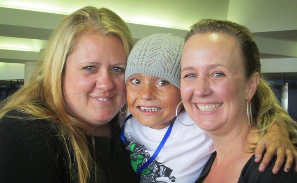 Arefa with Jami Valentine (left) and Staci Freeman. Arefa, who first stayed with the sisters while receiving medical care last year, came back to the U.S. this summer for follow-up treatment. Arefa with Jami Valentine (left) and Staci Freeman. Arefa, who first stayed with the sisters while receiving medical care last year, came back to the U.S. this summer for follow-up treatment.
