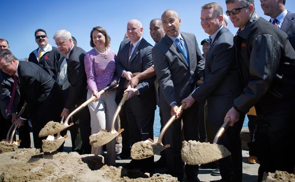 Massachusetts Gov. Deval Patrick joined state officials, clean energy advocates and union representatives to break ground for the New Bedford Marine Commerce Terminal. Massachusetts Gov. Deval Patrick joined state officials, clean energy advocates and union representatives to break ground for the New Bedford Marine Commerce Terminal.