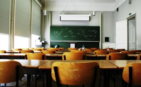 A large, empty classroom. A large, empty classroom.