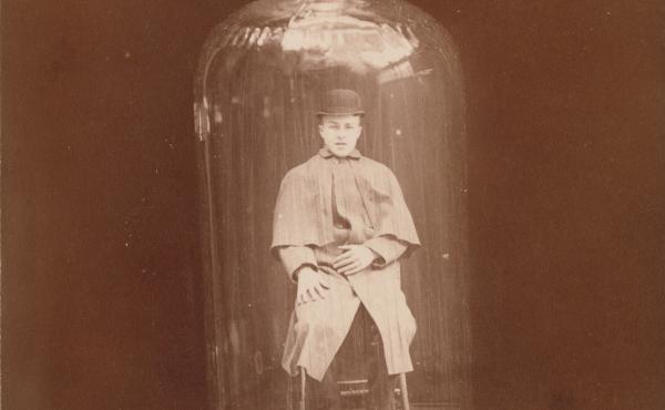 Man in bottle, c. 1888 (J.C. Higgins and Son) Man in bottle, c. 1888 (J.C. Higgins and Son)