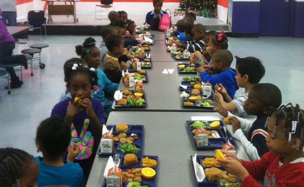Tamara Burney's kindergartners eat lunch in the Hillview Elementary cafeteria in Jefferson County, Ala. Tamara Burney's kindergartners eat lunch in the Hillview Elementary cafeteria in Jefferson County, Ala.
