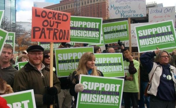 In Minneapolis, demonstrations in support of musicians have drawn regular support during the yearlong Minnesota Orchestra labor dispute. In Minneapolis, demonstrations in support of musicians have drawn regular support during the yearlong Minnesota Orchestra labor dispute.