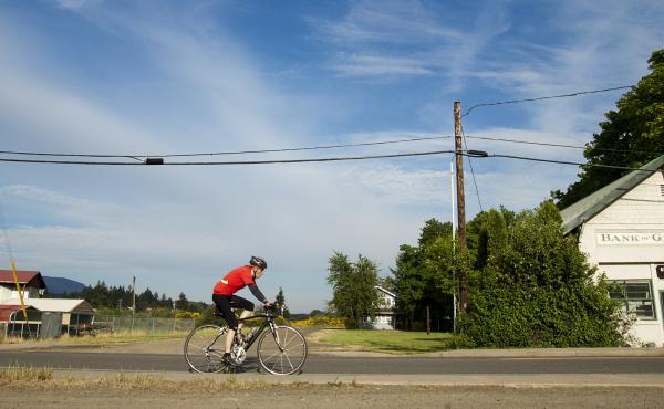 Michael Bingle of Vancouver, Wash., rides through Grand Ronde, Ore., during a 400-kilometer randonnée in May. Michael Bingle of Vancouver, Wash., rides through Grand Ronde, Ore., during a 400-kilometer randonnée in May.