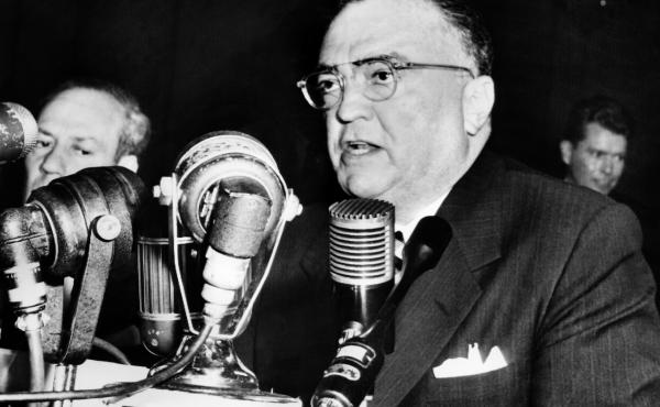 John Edgar Hoover, Director of the Federal Bureau of Investigation gives a speech on November 17, 1953, in Washington. John Edgar Hoover, Director of the Federal Bureau of Investigation gives a speech on November 17, 1953, in Washington.