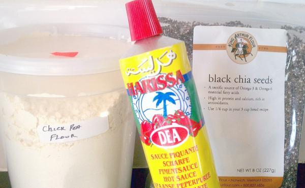 A kitchen renovation revealed some unusual items Laurel Ruma had picked up while traveling: chickpea flour, harissa and chia seeds. A kitchen renovation revealed some unusual items Laurel Ruma had picked up while traveling: chickpea flour, harissa and chia seeds.