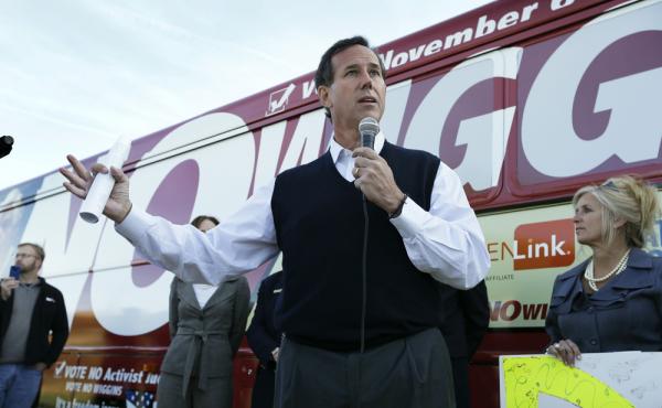 Rick Santorum speaks in Des Moines, Iowa, on Sept. 24, 2012. The Republican announced Wednesday that he is running for president. Rick Santorum speaks in Des Moines, Iowa, on Sept. 24, 2012. The Republican announced Wednesday that he is running for president.