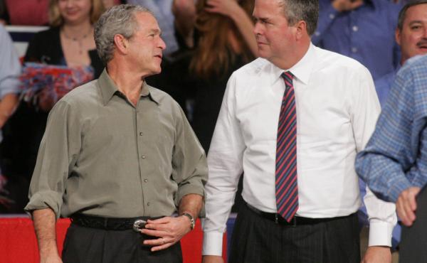 Then-President George W. Bush jokes with his brother Jeb, the then-Florida governor, in 2006. Jeb Bush has been asked before, and is sure to be again, how he would distinguish himself from his brother. Then-President George W. Bush jokes with his brother Jeb, the then-Florida governor, in 2006. Jeb Bush has been asked before, and is sure to be again, how he would distinguish himself from his brother.