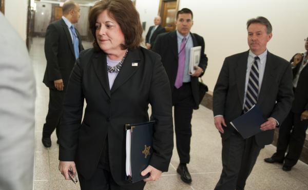 Secret Service director Julia Pierson enters a hearing room in April to answer questions before a closed meeting of the Senate homeland security committee in Washington. Today, Pierson will appear before a House committee to respond to questions about Whi Secret Service director Julia Pierson enters a hearing room in April to answer questions before a closed meeting of the Senate homeland security committee in Washington. Today, Pierson will appear before a House committee to respond to questions about Whi