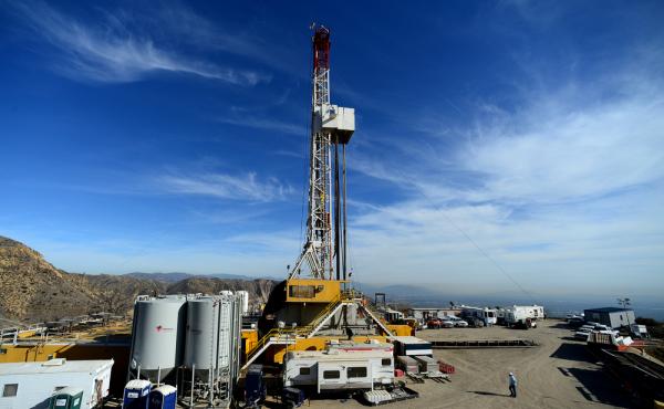 Crews work on a relief well at the Aliso Canyon facility above the Porter Ranch area of Los Angeles in early December. A leak has allowed tons of methane to escape into the surrounding neighborhood; stopping it is taking months because of pressure from th Crews work on a relief well at the Aliso Canyon facility above the Porter Ranch area of Los Angeles in early December. A leak has allowed tons of methane to escape into the surrounding neighborhood; stopping it is taking months because of pressure from th