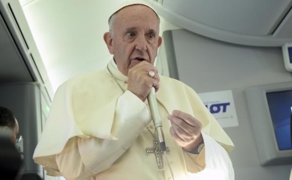 Pope Francis told reporters Sunday that there are violent people in every religion and that if speaking of Pope Francis told reporters Sunday that there are violent people in every religion and that if speaking of