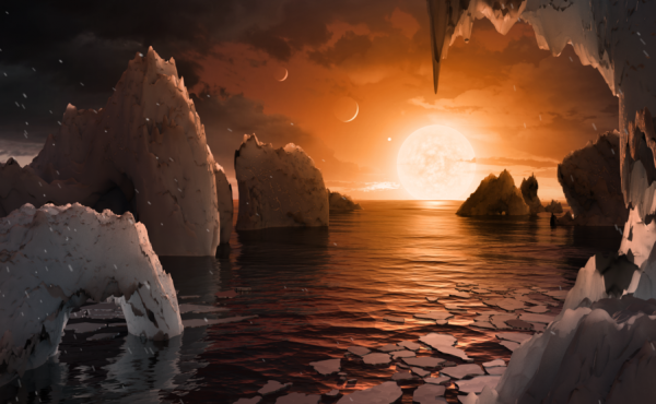 The possible surface of TRAPPIST-1f, one of the newly discovered planets in the TRAPPIST-1 system. The possible surface of TRAPPIST-1f, one of the newly discovered planets in the TRAPPIST-1 system.