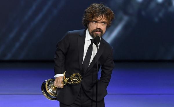 Peter Dinklage accepts the award for outstanding supporting actor in a drama for 'Game of Thrones' at the 70th Emmy Awards. Peter Dinklage accepts the award for outstanding supporting actor in a drama for 'Game of Thrones' at the 70th Emmy Awards.