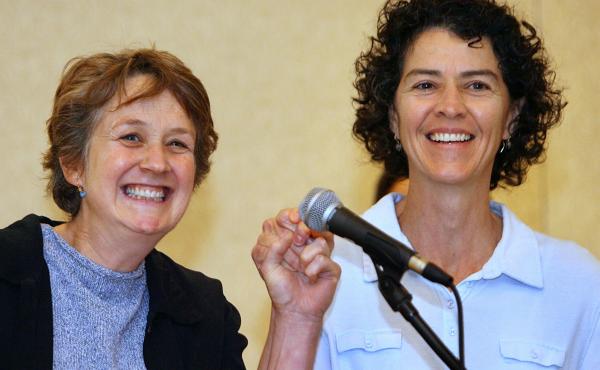 Wendy Becker (left) and Mary Norton of Providence, R.I., raise their hands after the 2006 Massachusetts court ruling that allowed same-sex couples from Rhode Island to marry in Massachusetts. For the 2020 census, the couple can choose the new response cat Wendy Becker (left) and Mary Norton of Providence, R.I., raise their hands after the 2006 Massachusetts court ruling that allowed same-sex couples from Rhode Island to marry in Massachusetts. For the 2020 census, the couple can choose the new response cat