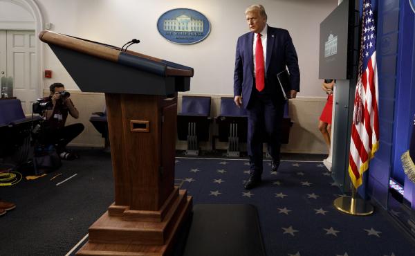 President Trump arrives for a news conference at the White House on Thursday in Washington, D.C. President Trump arrives for a news conference at the White House on Thursday in Washington, D.C.