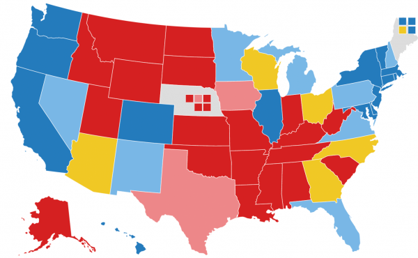 Map showing current NPR 2020 battleground projections Map showing current NPR 2020 battleground projections