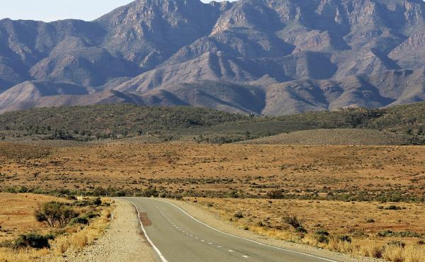 Among the obstacles Katie Visco and her husband, Henley Phillips, had to get past were the Flinders Ranges, here seen near Hawker, Australia. "We felt so much joy," Visco says of the sight. Among the obstacles Katie Visco and her husband, Henley Phillips, had to get past were the Flinders Ranges, here seen near Hawker, Australia. "We felt so much joy," Visco says of the sight.
