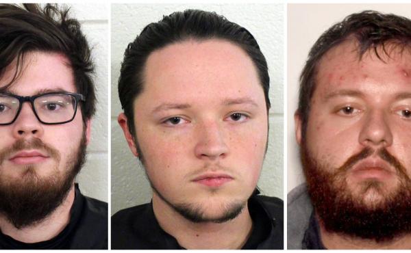 From left: Luke Austin Lane, Jacob Kaderli and Michael Helterbrand are accused of plotting "to overthrow the government and murder a Bartow County couple," according to police in Floyd County, Ga. From left: Luke Austin Lane, Jacob Kaderli and Michael Helterbrand are accused of plotting "to overthrow the government and murder a Bartow County couple," according to police in Floyd County, Ga.