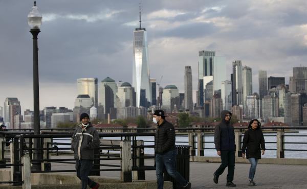 New York City, as seen here from Jersey City, N.J. in May, is suing the Trump administration over its "anarchist" designation. New York City, as seen here from Jersey City, N.J. in May, is suing the Trump administration over its "anarchist" designation.