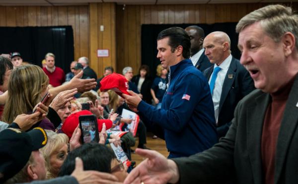 Donald Trump Jr. and Rick Saccone, GOP nominee for Pennsylvania's 18th district, shake hands with supporters during a campaign rally on Monday. Donald Trump Jr. and Rick Saccone, GOP nominee for Pennsylvania's 18th district, shake hands with supporters during a campaign rally on Monday.