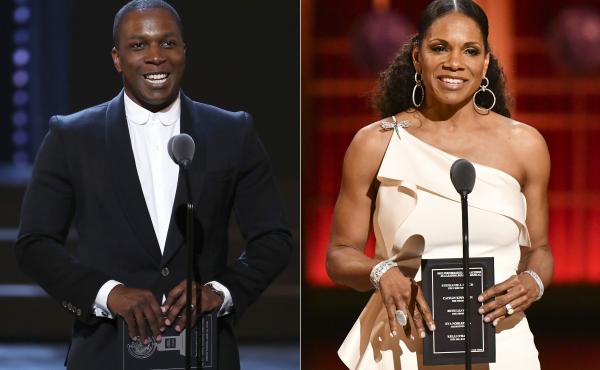 Audra McDonald and Leslie Odom Jr. will host different parts of the Tony Awards broadcast on Sept. 26: the awards ceremony and the following two-hour celebration of Broadway's return, respectively. Audra McDonald and Leslie Odom Jr. will host different parts of the Tony Awards broadcast on Sept. 26: the awards ceremony and the following two-hour celebration of Broadway's return, respectively.