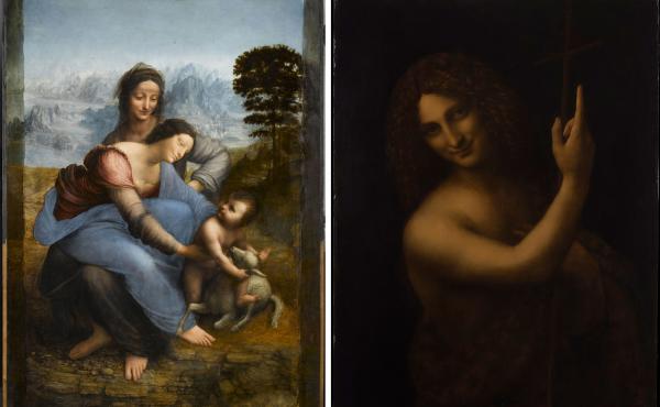 When Leonardo da Vinci arrived in France in 1516, he brought three of his own paintings with him — "Virgin and Child with Saint Anne" (left), "Saint John the Baptist" (right) and the Mona Lisa. When Leonardo da Vinci arrived in France in 1516, he brought three of his own paintings with him — "Virgin and Child with Saint Anne" (left), "Saint John the Baptist" (right) and the Mona Lisa.
