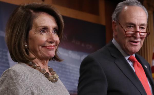 House Speaker Nancy Pelosi and Senate Minority Leader Chuck Schumer answer questions following an announced end to the partial government shutdown Friday. House Speaker Nancy Pelosi and Senate Minority Leader Chuck Schumer answer questions following an announced end to the partial government shutdown Friday.