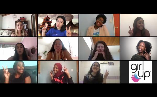 Teenage leaders in the global group Girl Up met for their annual conference via Zoom. NPR interviewed 11 of the attendees. Top row, from left: Salomé Beyer, Rebecca Fairweather, Alliyah Logan and Bethel Kyeza. Middle row, from left: Riya Goel, Nora DiMar Teenage leaders in the global group Girl Up met for their annual conference via Zoom. NPR interviewed 11 of the attendees. Top row, from left: Salomé Beyer, Rebecca Fairweather, Alliyah Logan and Bethel Kyeza. Middle row, from left: Riya Goel, Nora DiMar