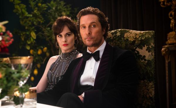 Rosalind (Michelle Dockery) and Mickey (Matthew McConaughey) in The Gentlemen. Rosalind (Michelle Dockery) and Mickey (Matthew McConaughey) in The Gentlemen.