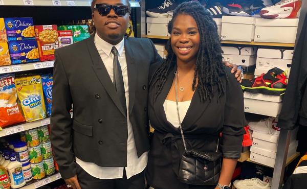 Rapper Gunna and Goodr CEO Jasmine Crowe pose for a photo in the first ever Goodr grocery store at an Atlanta middle school he formerly attended. Rapper Gunna and Goodr CEO Jasmine Crowe pose for a photo in the first ever Goodr grocery store at an Atlanta middle school he formerly attended.