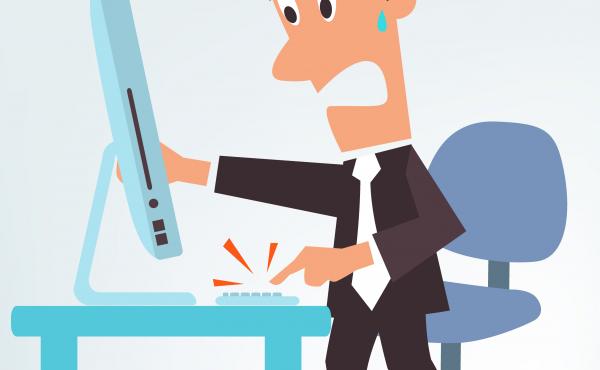 Frustrated computer user Frustrated computer user