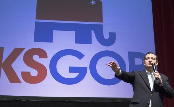 Sen. Ted Cruz delivers a speech at a campaign rally in Wichita, Kan., on Saturday. Sen. Ted Cruz delivers a speech at a campaign rally in Wichita, Kan., on Saturday.