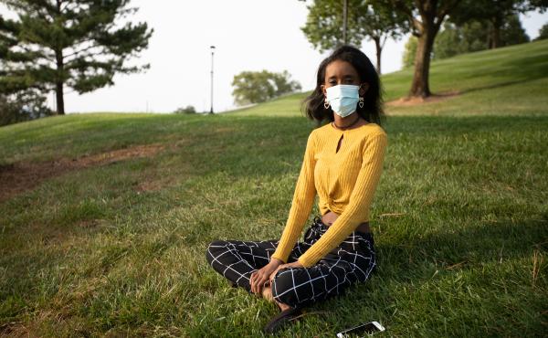 Huda Mohamed, a student at James Madison University in Harrisonburg, Va., has an immunodeficiency. She decided to take extra precautions by using Virginia's COVIDWISE app, which alerts users who may have been exposed to the coronavirus. Such apps are only Huda Mohamed, a student at James Madison University in Harrisonburg, Va., has an immunodeficiency. She decided to take extra precautions by using Virginia's COVIDWISE app, which alerts users who may have been exposed to the coronavirus. Such apps are only
