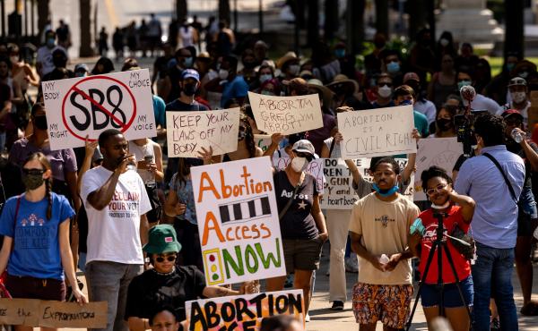 Abortion rights activists rally at the Texas State Capitol on Sept. 11, 2021 in Austin. Abortion rights activists rally at the Texas State Capitol on Sept. 11, 2021 in Austin.