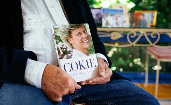 Steven Roberts holds a copy of his book Cokie: A Life Well Lived at his home in Bethesda, Md. The process of writing that book, he says, has helped him feel like he gets to spend more time with his wife. Steven Roberts holds a copy of his book Cokie: A Life Well Lived at his home in Bethesda, Md. The process of writing that book, he says, has helped him feel like he gets to spend more time with his wife.