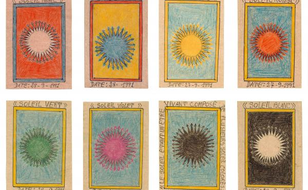 Vision divine du 11 Mars 1948, is a series of eight drawings by Ivoirian artist Frédéric Bruly Bouabré. They depict a vision that Bouabré said he experienced that year: "seven colored suns" creating a "circle of beauty around their 'mother-sun.' " Thi Vision divine du 11 Mars 1948, is a series of eight drawings by Ivoirian artist Frédéric Bruly Bouabré. They depict a vision that Bouabré said he experienced that year: "seven colored suns" creating a "circle of beauty around their 'mother-sun.' " Thi