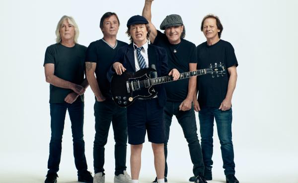 AC/DC, left to right: Cliff Williams, Phil Rudd, Angus Young, Brian Johnson, Stevie Young. AC/DC, left to right: Cliff Williams, Phil Rudd, Angus Young, Brian Johnson, Stevie Young.