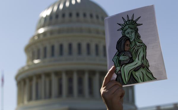 Faith leaders and members of human rights groups protest outside of the U.S. Capitol during a demonstration calling on Congress not to end refugee resettlement programs on Oct. 15, 2019, in Washington. Trump officials announced in September that it would Faith leaders and members of human rights groups protest outside of the U.S. Capitol during a demonstration calling on Congress not to end refugee resettlement programs on Oct. 15, 2019, in Washington. Trump officials announced in September that it would