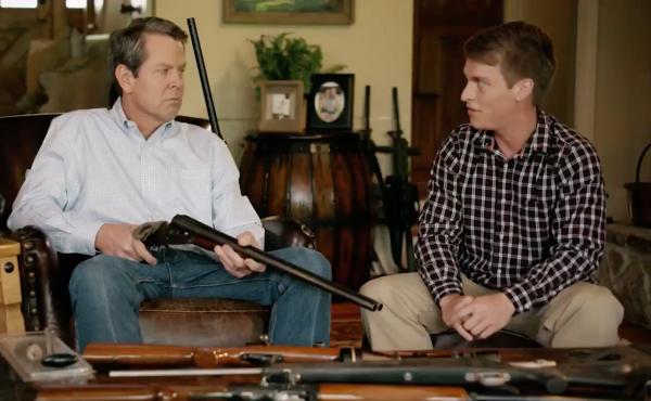 Brian Kemp, Georgia's Secretary of State, points a gun at a young man in one of his ads for his campaign for governor. It's spurred national outrage. Brian Kemp, Georgia's Secretary of State, points a gun at a young man in one of his ads for his campaign for governor. It's spurred national outrage.