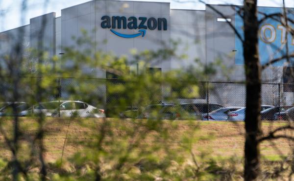 The Amazon warehouse at the center of a high-profile unionization drive is seen on March 29 in Bessemer, Alabama. The Amazon warehouse at the center of a high-profile unionization drive is seen on March 29 in Bessemer, Alabama.