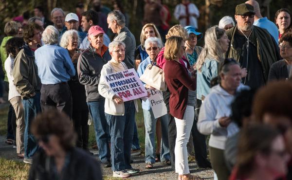 People are talking about the ACA at town hall meetings around the nation, like this one with Republican Sen. Tim Scott of South Carolina last month. People are talking about the ACA at town hall meetings around the nation, like this one with Republican Sen. Tim Scott of South Carolina last month.