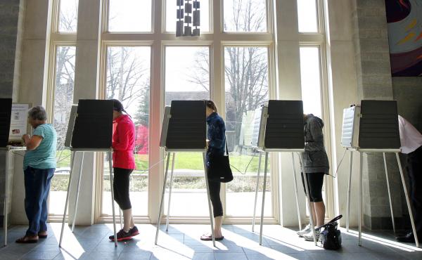 Ohio voters at the polls in Cincinnati for the state's primary on March 15. Ohio voters at the polls in Cincinnati for the state's primary on March 15.