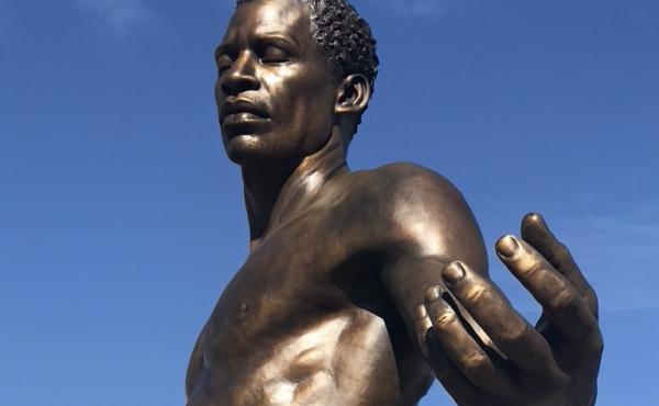 The new Emancipation and Freedom Monument in Richmond, Va., features two 12-foot bronze statues of a man and woman holding an infant who have been newly freed from slavery. The new Emancipation and Freedom Monument in Richmond, Va., features two 12-foot bronze statues of a man and woman holding an infant who have been newly freed from slavery.