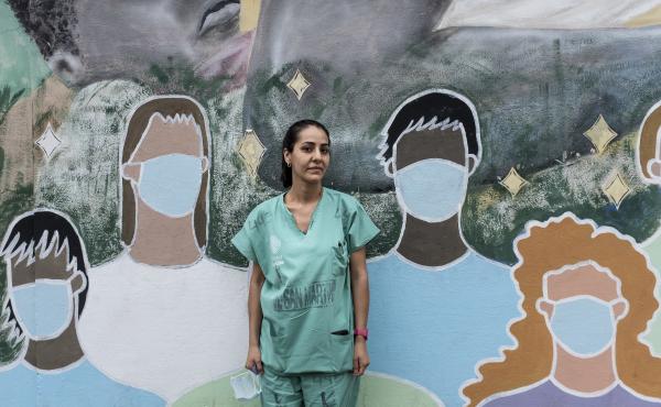 Paola Osman, a second year resident at the Hospital San Martin in La Plata, Argentina, just got vaccinated with the Sputnik V vaccine from Russia. Paola Osman, a second year resident at the Hospital San Martin in La Plata, Argentina, just got vaccinated with the Sputnik V vaccine from Russia.