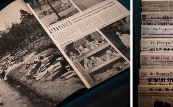 At the close of World War II, when visual evidence of mass murder finally surfaces, Americans can no longer doubt the stories of Nazi cruelty. Still, the narrative is caught up in a blur of other front-page headlines: Americans celebrating the victory ove At the close of World War II, when visual evidence of mass murder finally surfaces, Americans can no longer doubt the stories of Nazi cruelty. Still, the narrative is caught up in a blur of other front-page headlines: Americans celebrating the victory ove