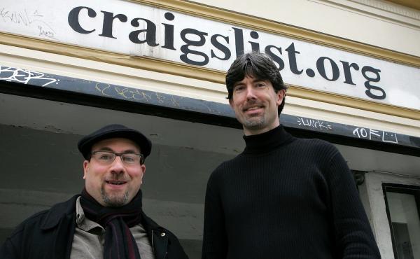 Craigslist founder Craig Newmark (L) and CEO Jim Buckmaster pose in front of the Craigslist office March 21, 2006 in San Francisco. The site has become a behemoth but changed little aesthetically. Craigslist founder Craig Newmark (L) and CEO Jim Buckmaster pose in front of the Craigslist office March 21, 2006 in San Francisco. The site has become a behemoth but changed little aesthetically.